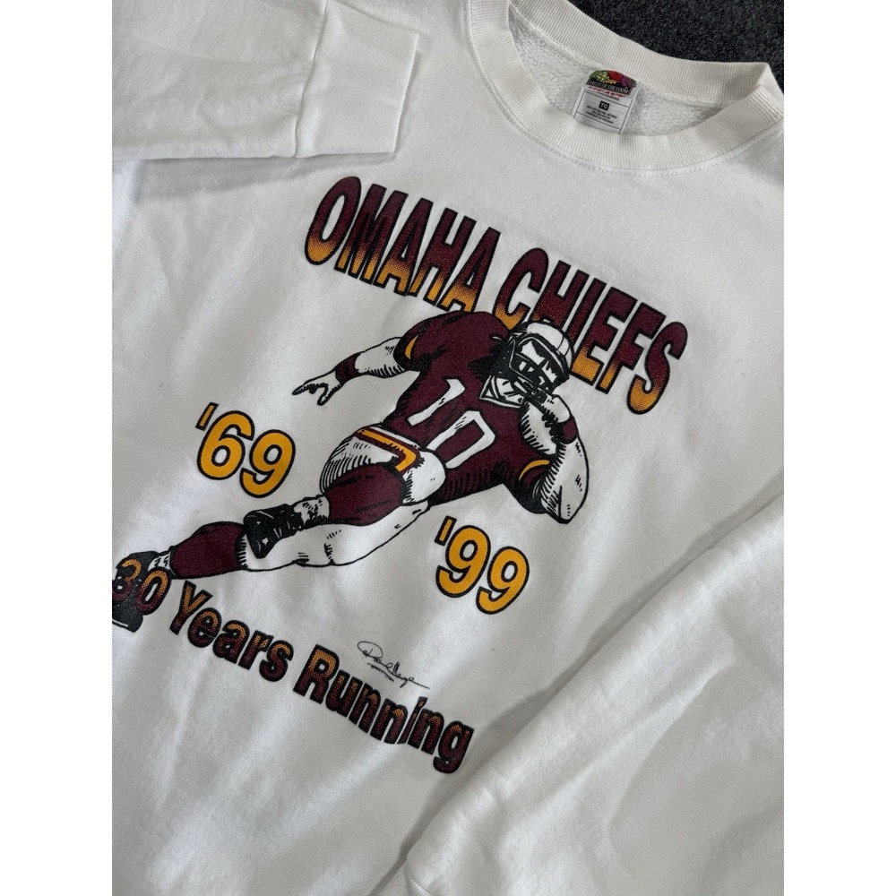 VTG Omaha Chiefs 30 Years Running Crewneck Sweatshirt XL Football 1999